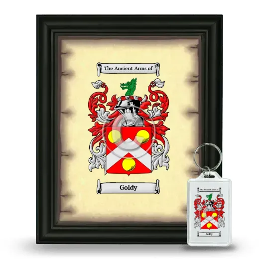 Goldy Framed Coat of Arms and Keychain - Black