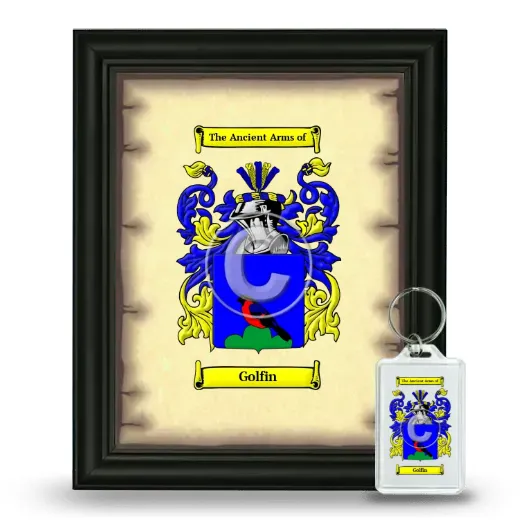 Golfin Framed Coat of Arms and Keychain - Black