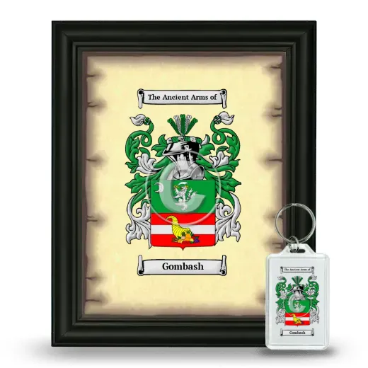 Gombash Framed Coat of Arms and Keychain - Black