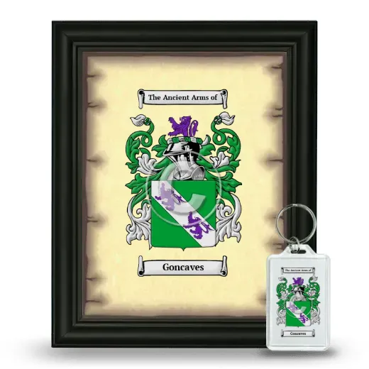Goncaves Framed Coat of Arms and Keychain - Black