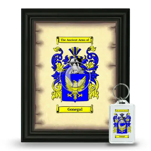 Gonegal Framed Coat of Arms and Keychain - Black