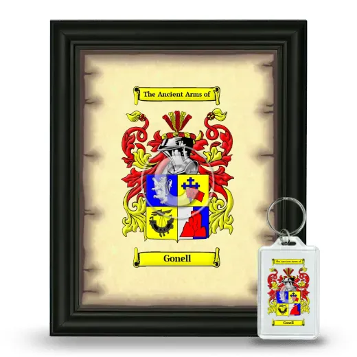 Gonell Framed Coat of Arms and Keychain - Black