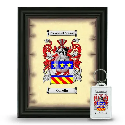 Gonella Framed Coat of Arms and Keychain - Black