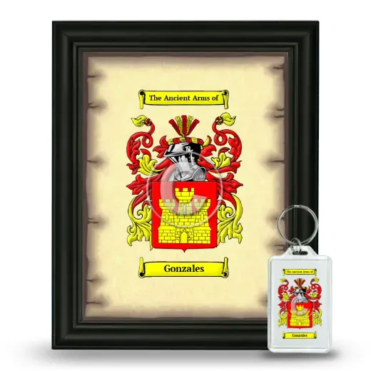 Gonzales Framed Coat of Arms and Keychain - Black