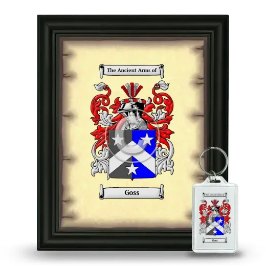 Goss Framed Coat of Arms and Keychain - Black