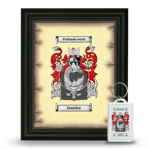 Gourlay Framed Coat of Arms and Keychain - Black