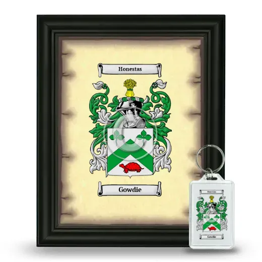 Gowdie Framed Coat of Arms and Keychain - Black