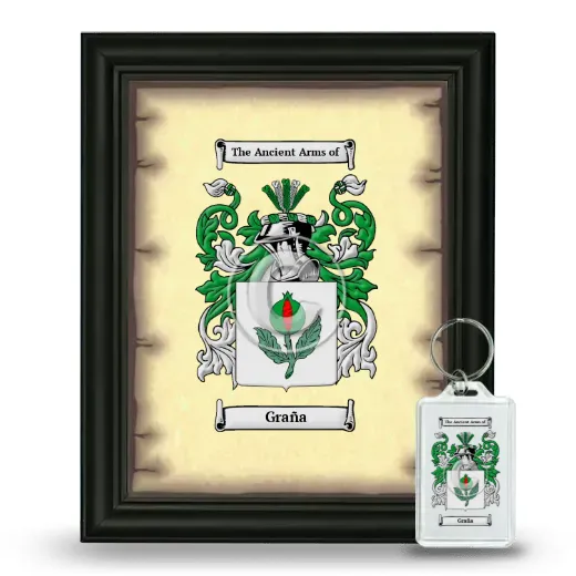 Graña Framed Coat of Arms and Keychain - Black
