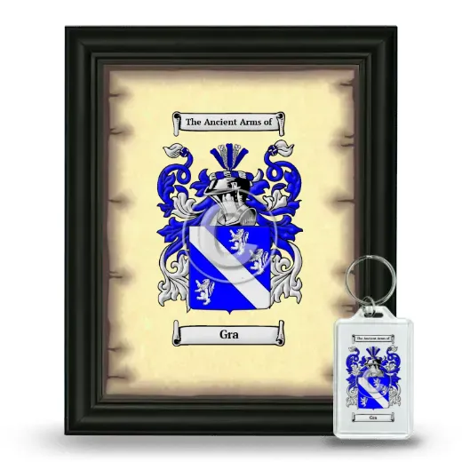 Gra Framed Coat of Arms and Keychain - Black