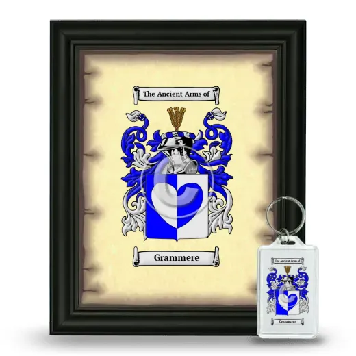 Grammere Framed Coat of Arms and Keychain - Black