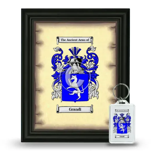 Grandi Framed Coat of Arms and Keychain - Black