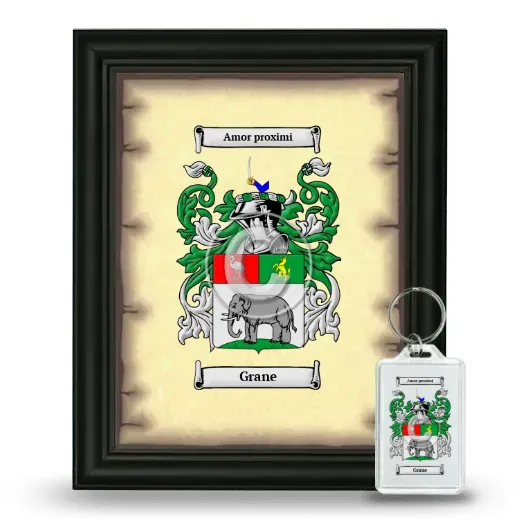 Grane Framed Coat of Arms and Keychain - Black