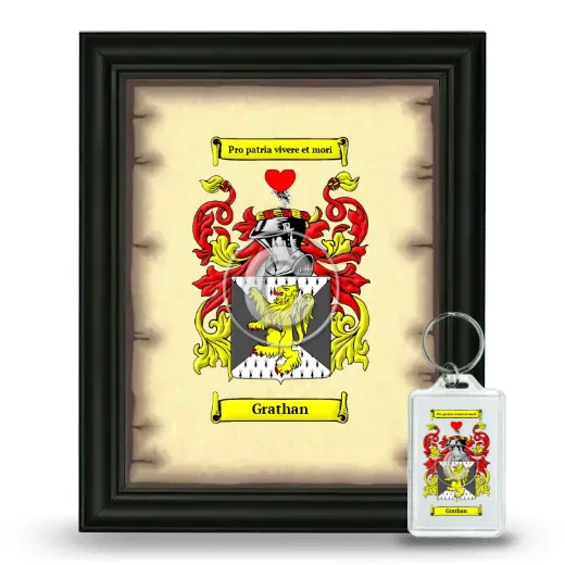 Grathan Framed Coat of Arms and Keychain - Black