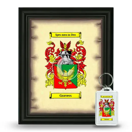 Gravers Framed Coat of Arms and Keychain - Black