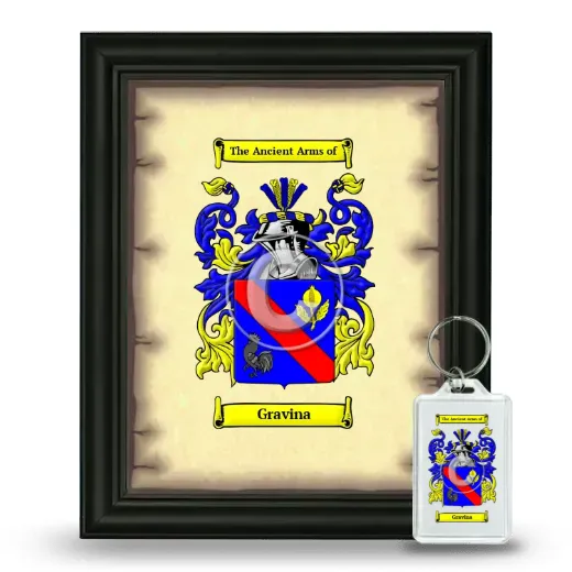 Gravina Framed Coat of Arms and Keychain - Black