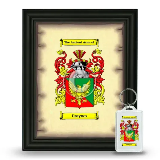 Graynes Framed Coat of Arms and Keychain - Black