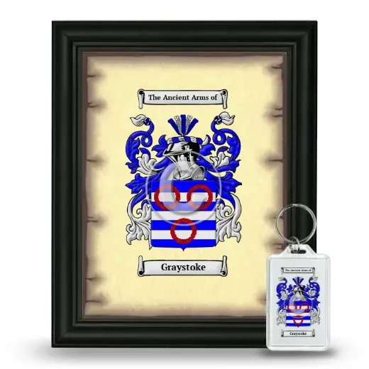 Graystoke Framed Coat of Arms and Keychain - Black