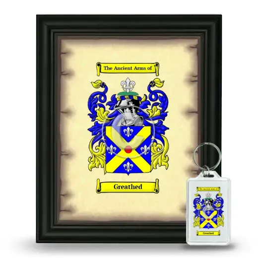 Greathed Framed Coat of Arms and Keychain - Black