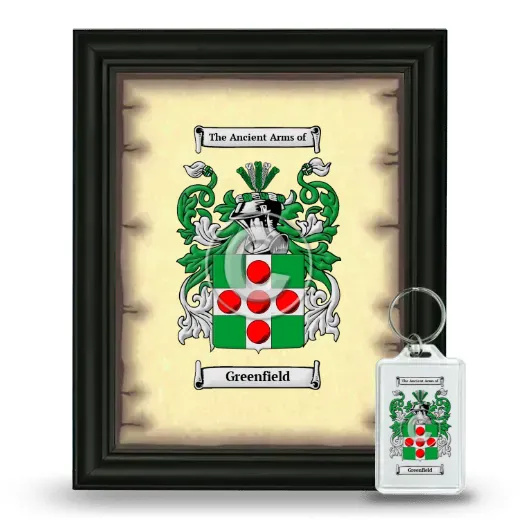 Greenfield Framed Coat of Arms and Keychain - Black