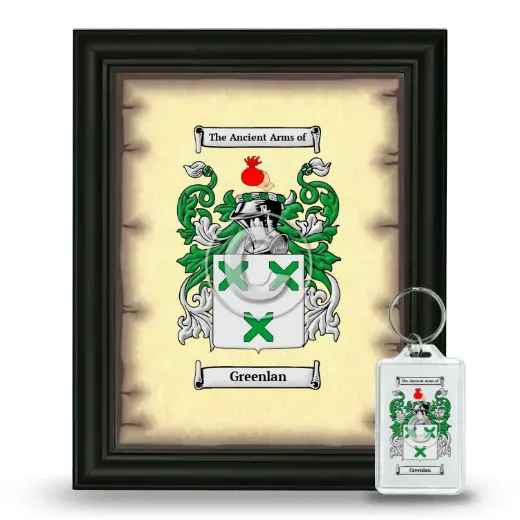 Greenlan Framed Coat of Arms and Keychain - Black
