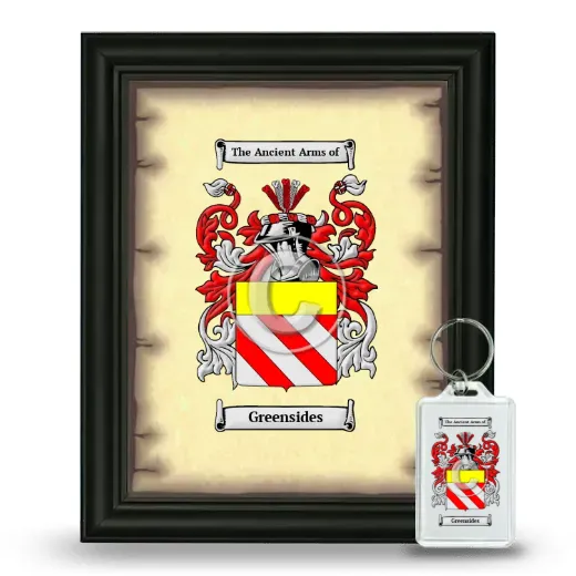 Greensides Framed Coat of Arms and Keychain - Black