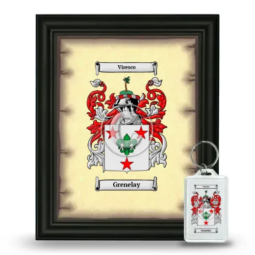 Grenelay Framed Coat of Arms and Keychain - Black