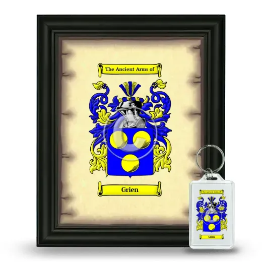 Grien Framed Coat of Arms and Keychain - Black