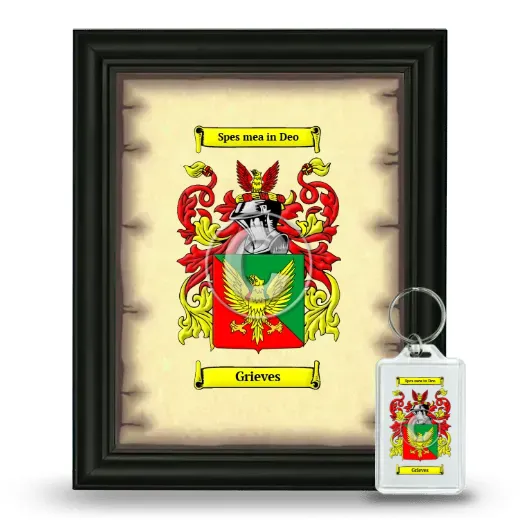 Grieves Framed Coat of Arms and Keychain - Black
