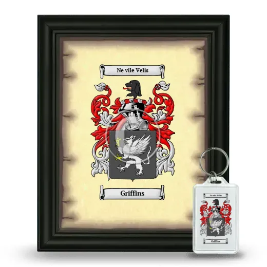 Griffins Framed Coat of Arms and Keychain - Black