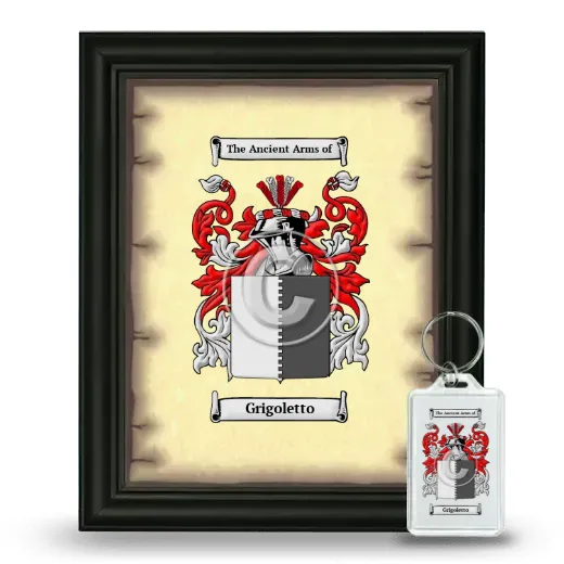 Grigoletto Framed Coat of Arms and Keychain - Black