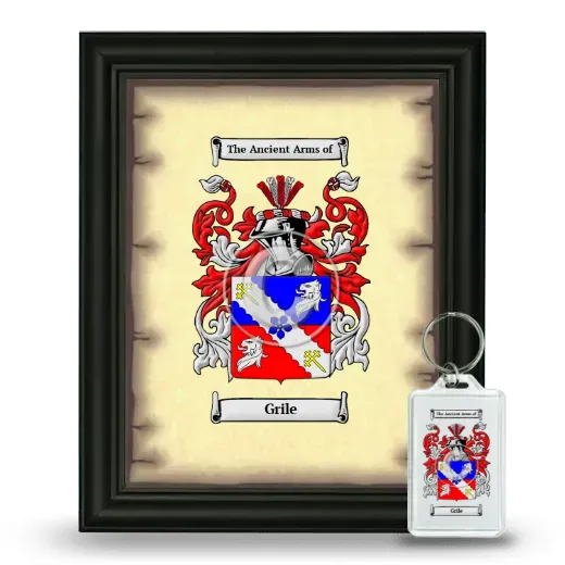 Grile Framed Coat of Arms and Keychain - Black