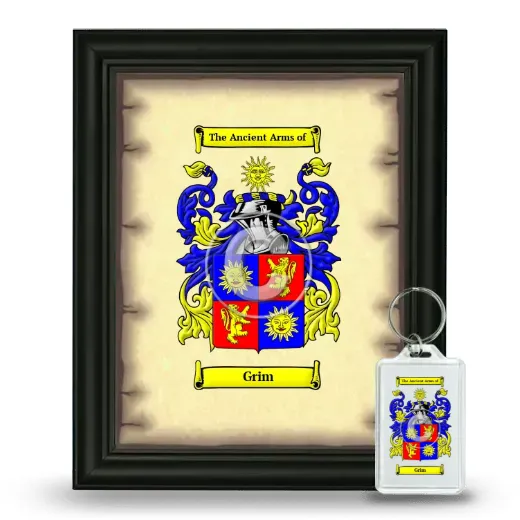 Grim Framed Coat of Arms and Keychain - Black