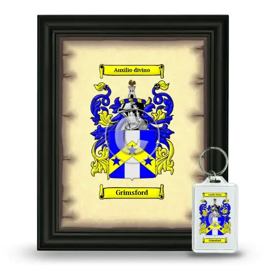 Grimsford Framed Coat of Arms and Keychain - Black