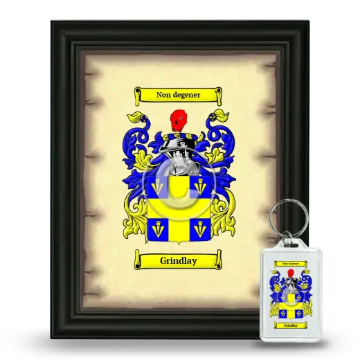 Grindlay Framed Coat of Arms and Keychain - Black