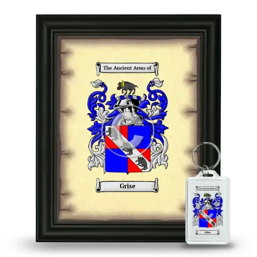 Grise Framed Coat of Arms and Keychain - Black