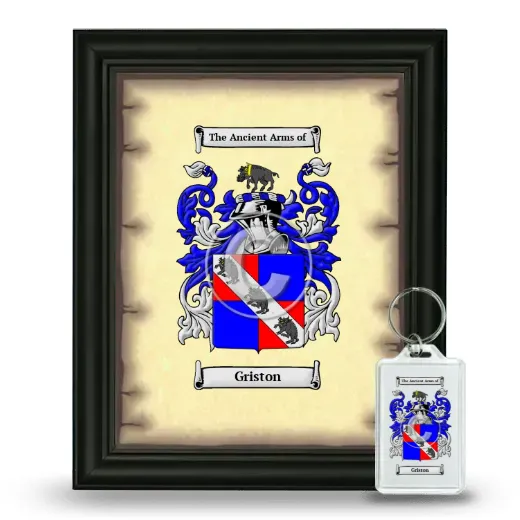 Griston Framed Coat of Arms and Keychain - Black
