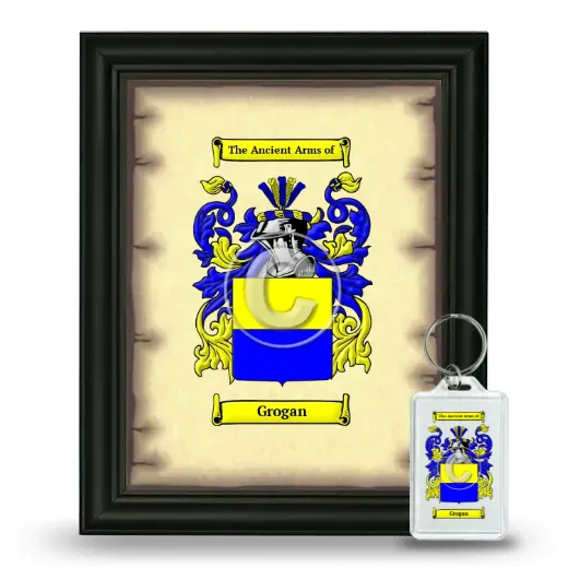 Grogan Framed Coat of Arms and Keychain - Black