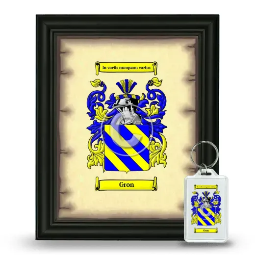 Gron Framed Coat of Arms and Keychain - Black