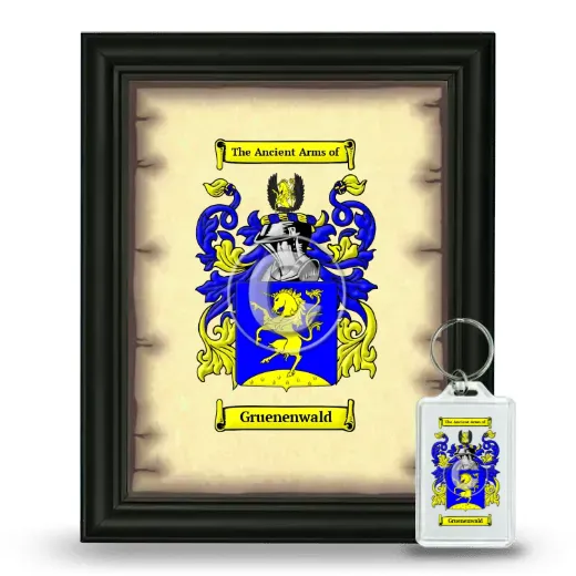 Gruenenwald Framed Coat of Arms and Keychain - Black