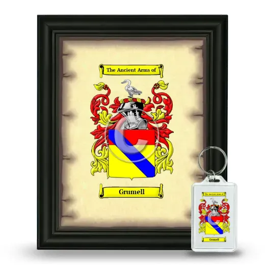 Grumell Framed Coat of Arms and Keychain - Black