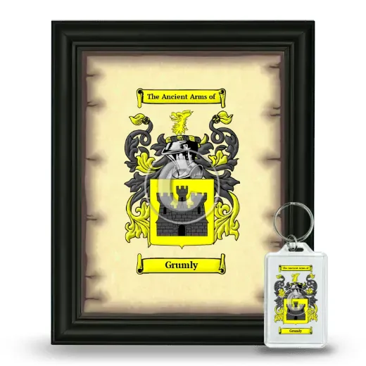 Grumly Framed Coat of Arms and Keychain - Black