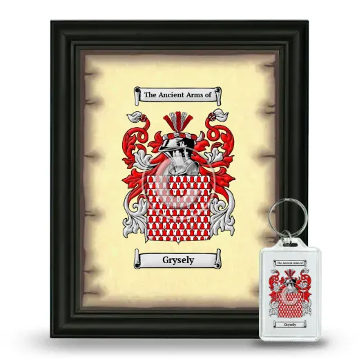 Grysely Framed Coat of Arms and Keychain - Black