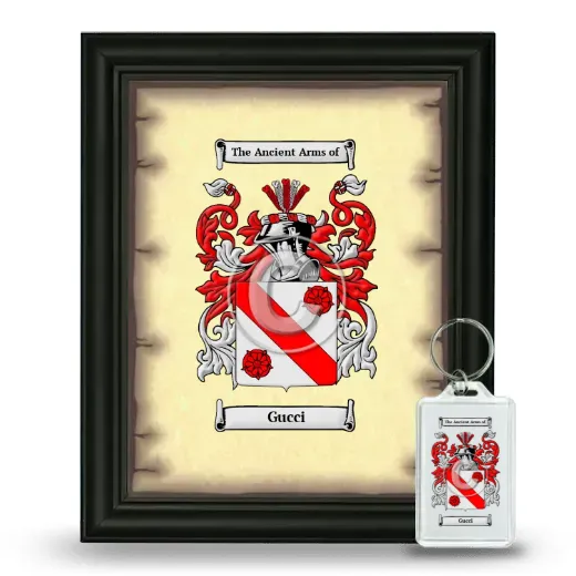 Gucci Framed Coat of Arms and Keychain - Black