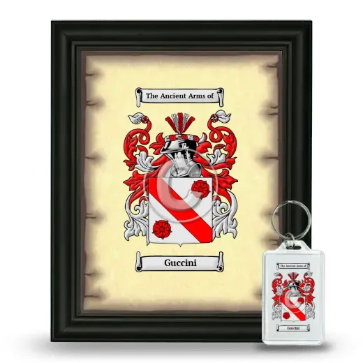 Guccini Framed Coat of Arms and Keychain - Black