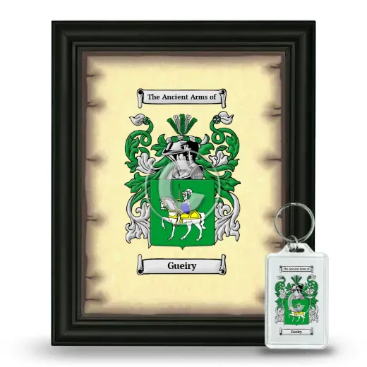 Gueiry Framed Coat of Arms and Keychain - Black