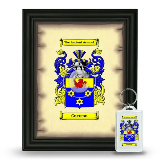 Guereon Framed Coat of Arms and Keychain - Black