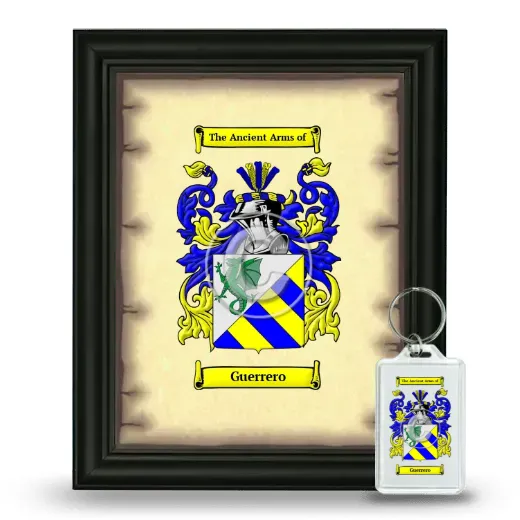Guerrero Framed Coat of Arms and Keychain - Black