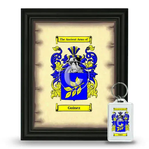 Guinez Framed Coat of Arms and Keychain - Black