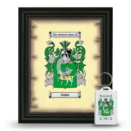 Guire Framed Coat of Arms and Keychain - Black
