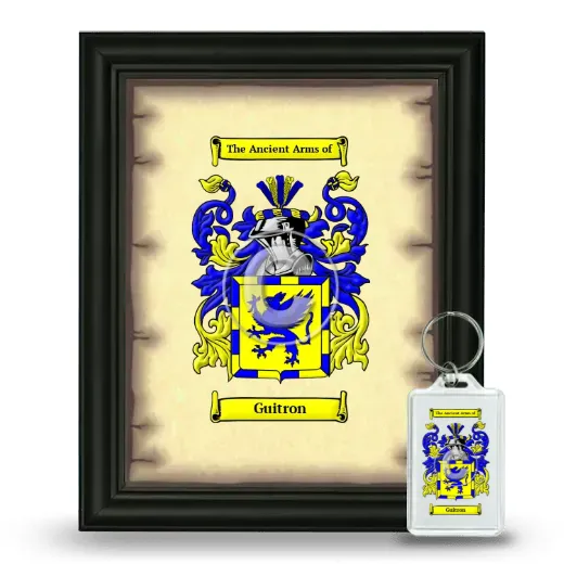 Guitron Framed Coat of Arms and Keychain - Black